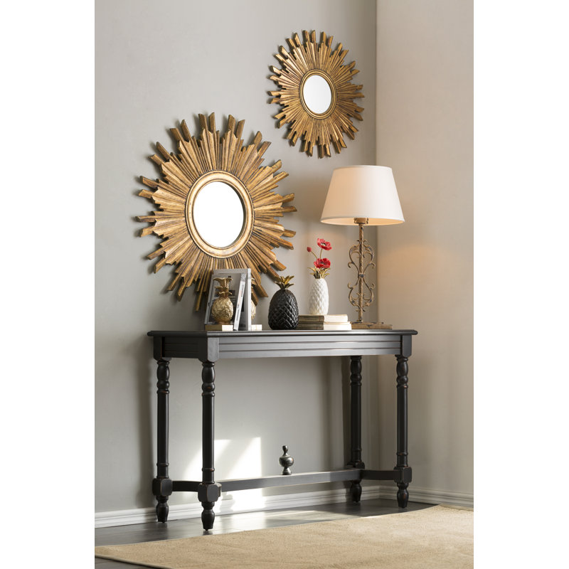 Mercer41 Harbert Round Reclaimed Wood Sunburst Wall Mirror Mercer41 Harbert Round Reclaimed Wood Sunburst Wall Mirror